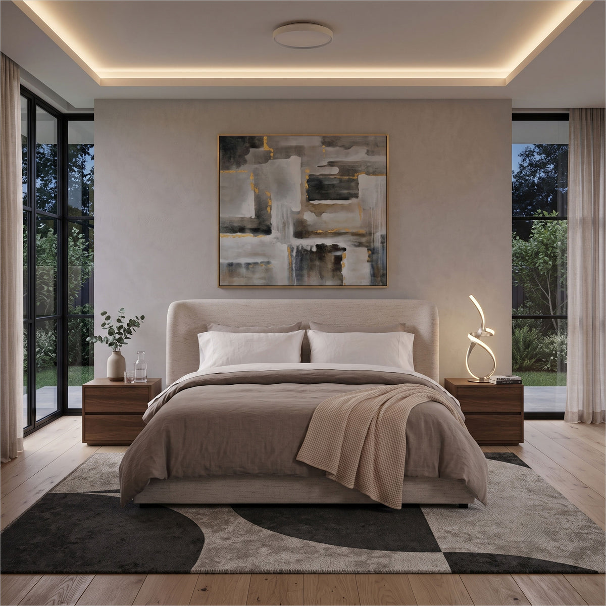 Anderson Bed - Nomad Snow Fabric