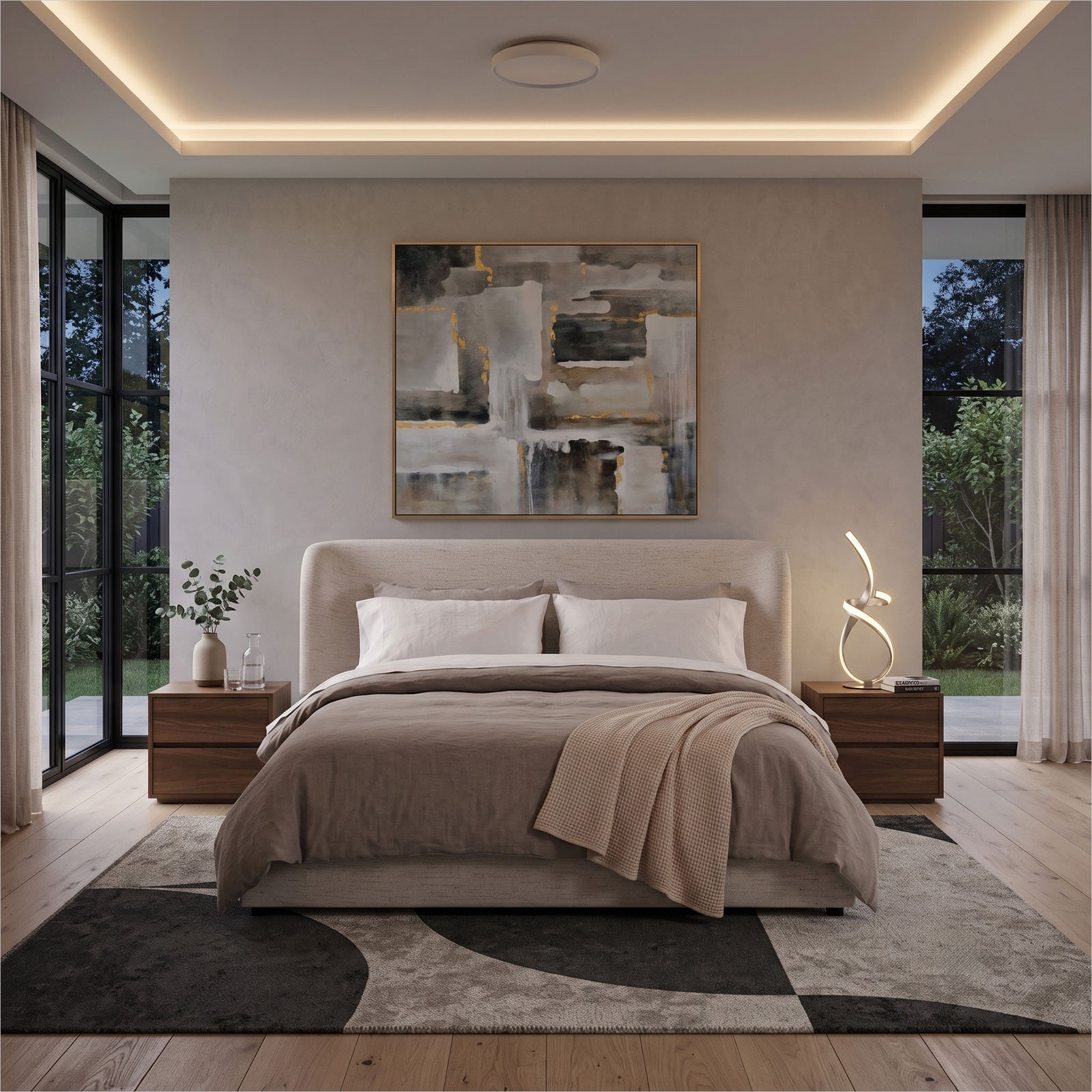 Anderson Bed - Nomad Snow Fabric
