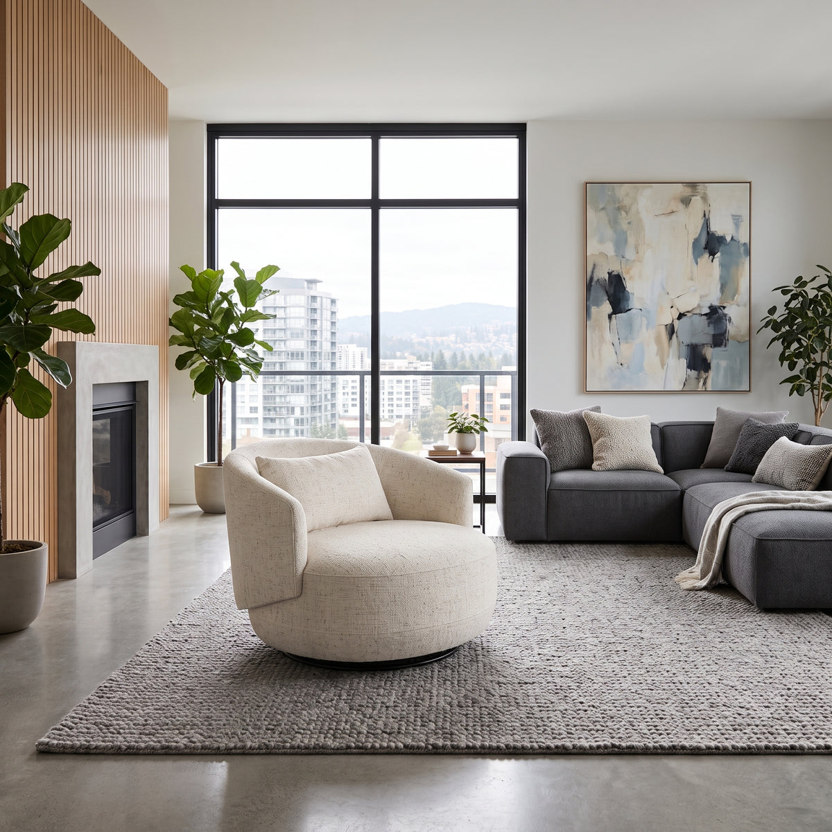 Emperor Swivel Chair - Snow