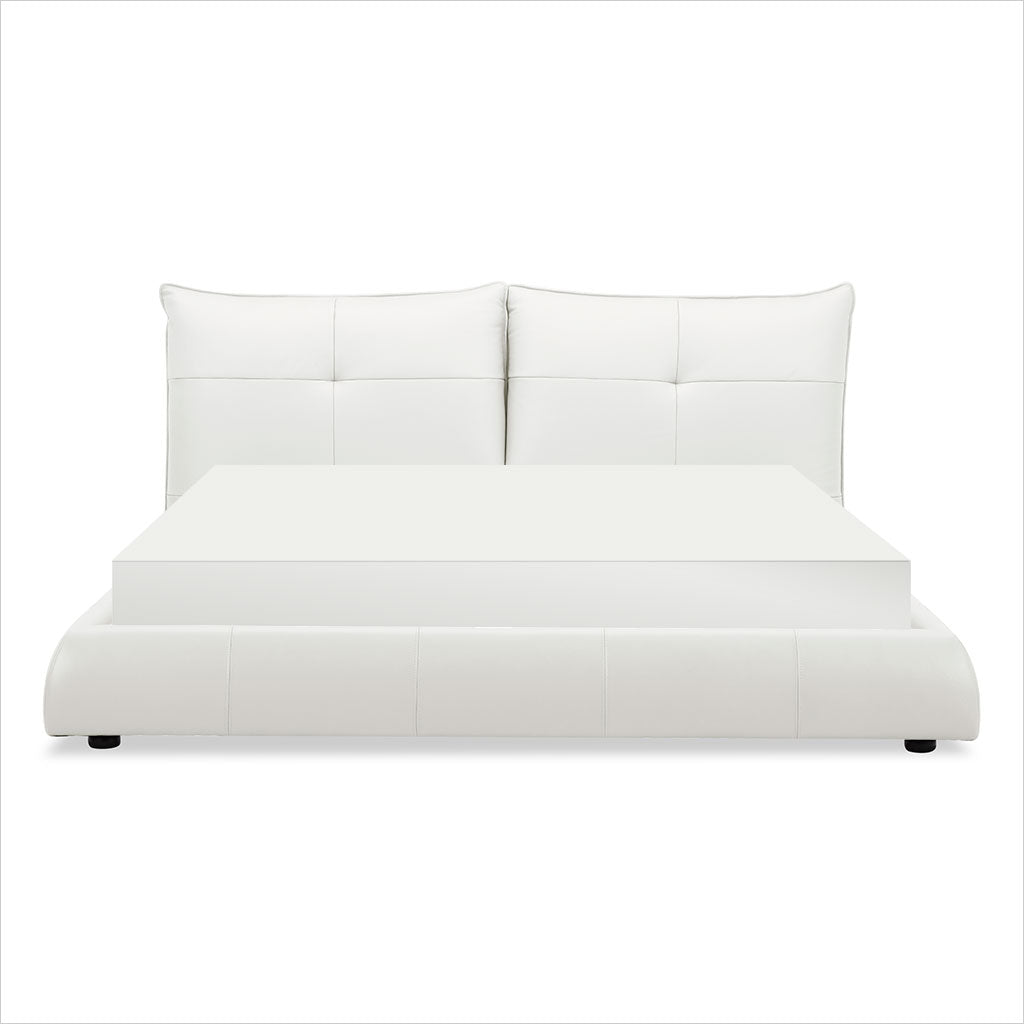 Lago Leather Bed - White