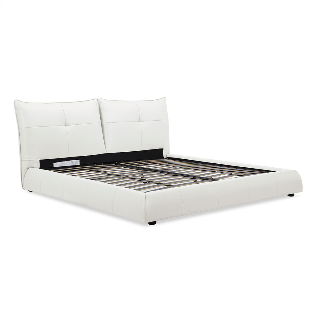 Lago Leather Bed - White