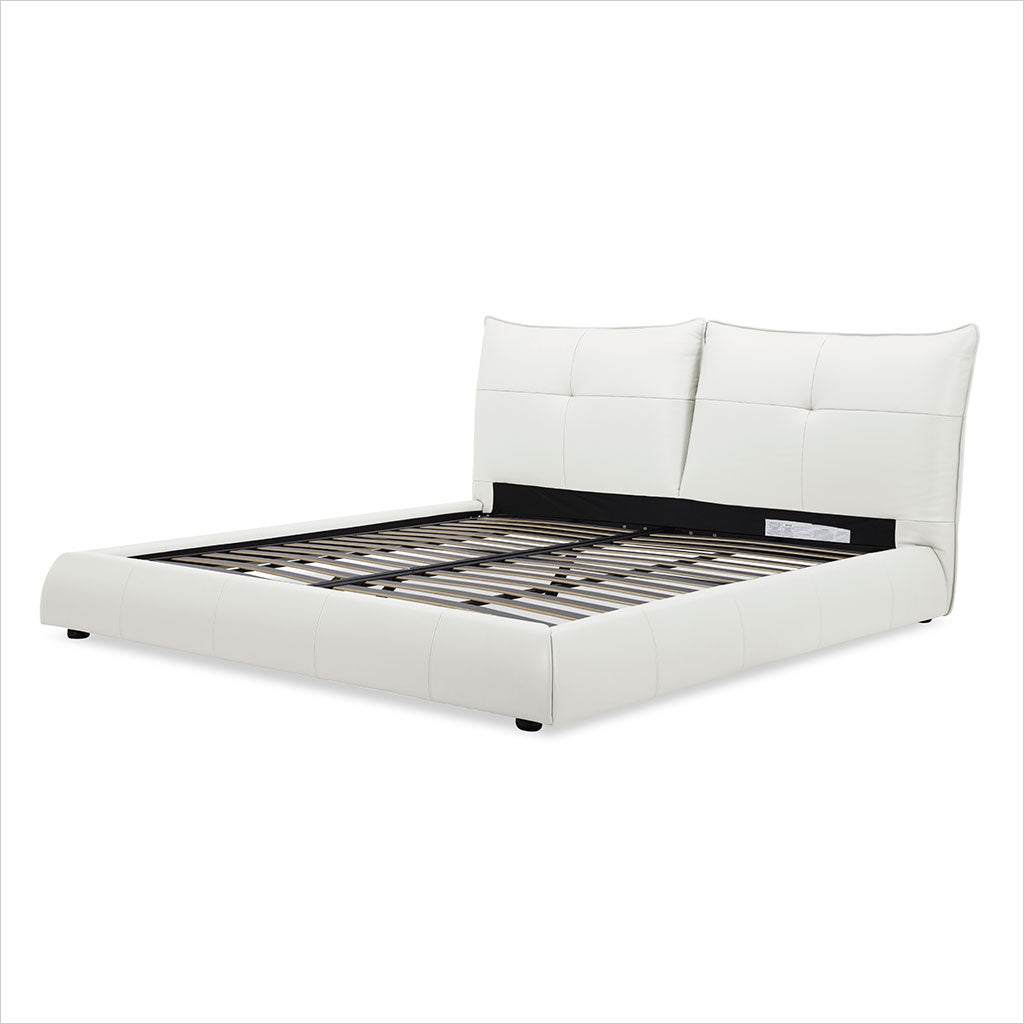 Lago Leather Bed - White