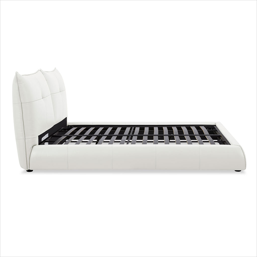 Lago Leather Bed - White
