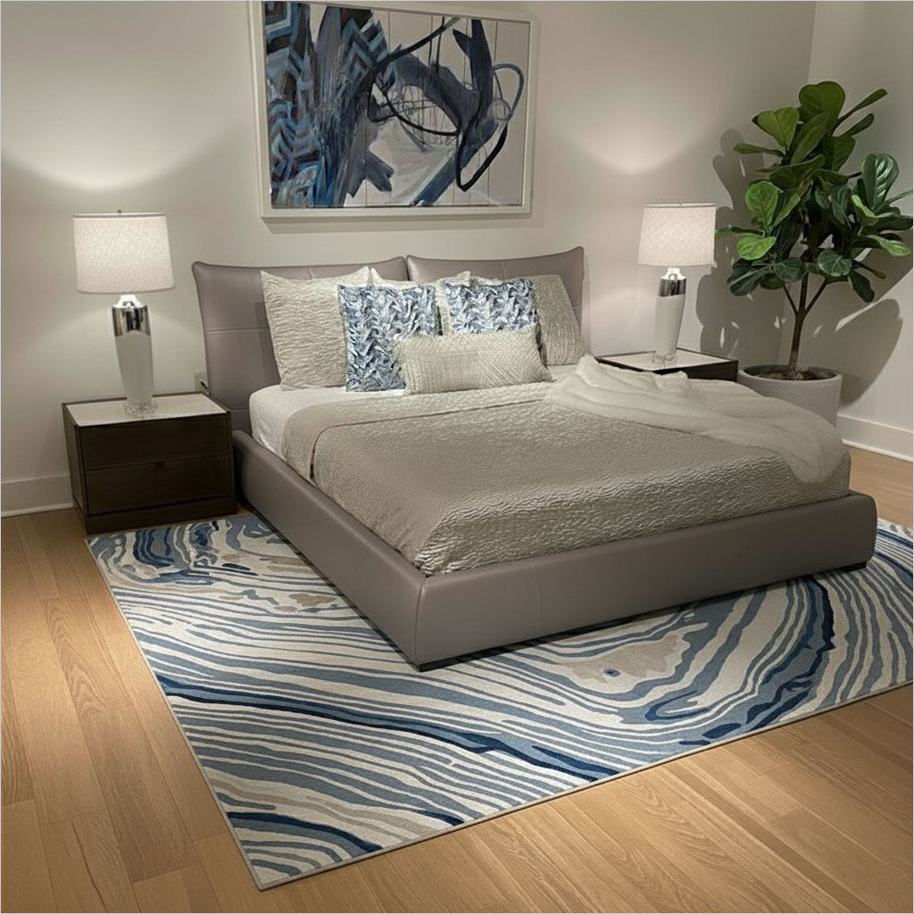 Lago Leather Bed - Grey