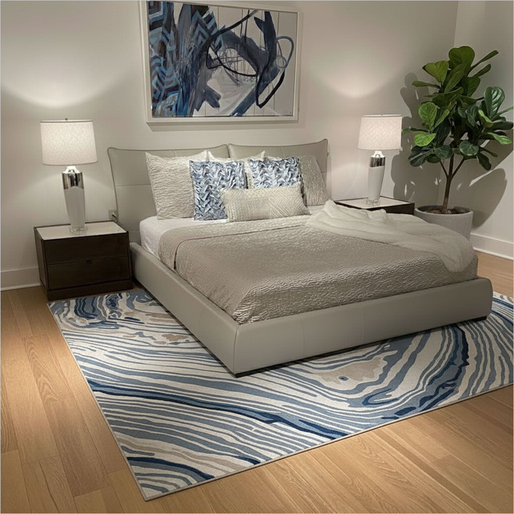 Resting Area Rug - Beige Blue