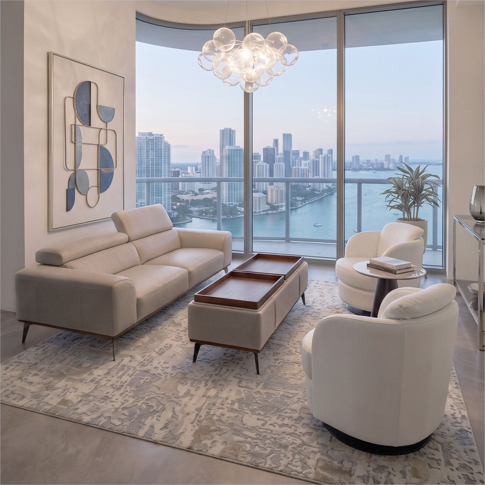 light grey leather sofa