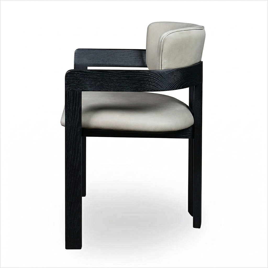Marco Armchair - Light Stone - Black Oak