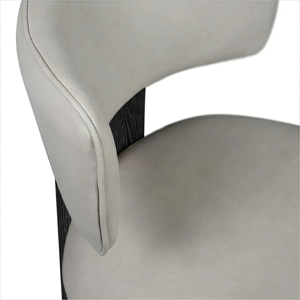 Marco Dining Chair - Light Stone - Black Oak