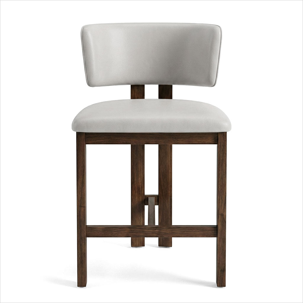 Marco Counter Stool - Light Stone - Walnut