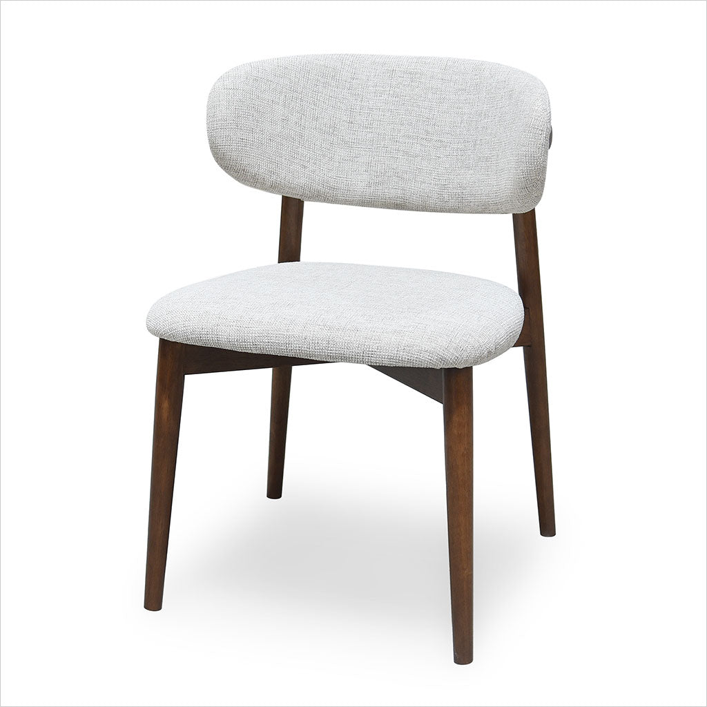 Maria Dining Chair - Beige Fabric - Walnut