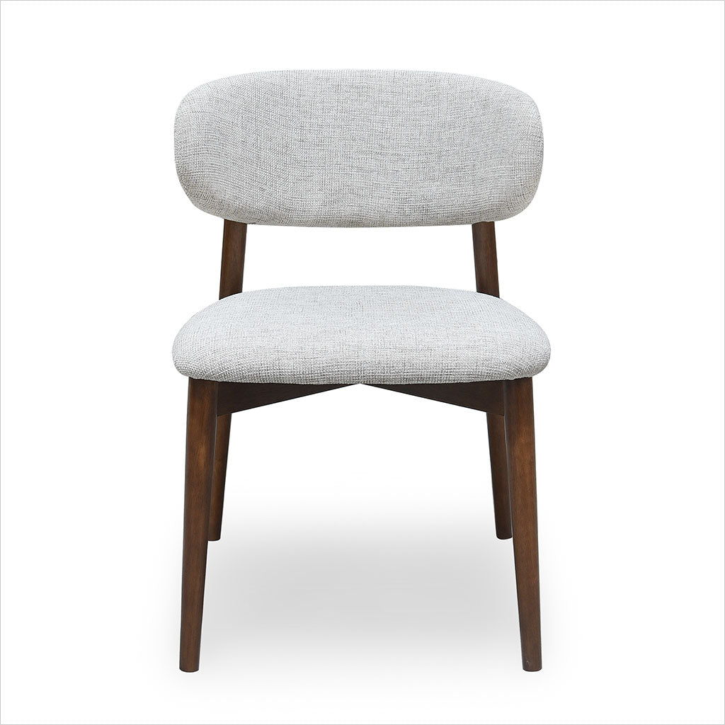 Maria Dining Chair - Beige Fabric - Walnut