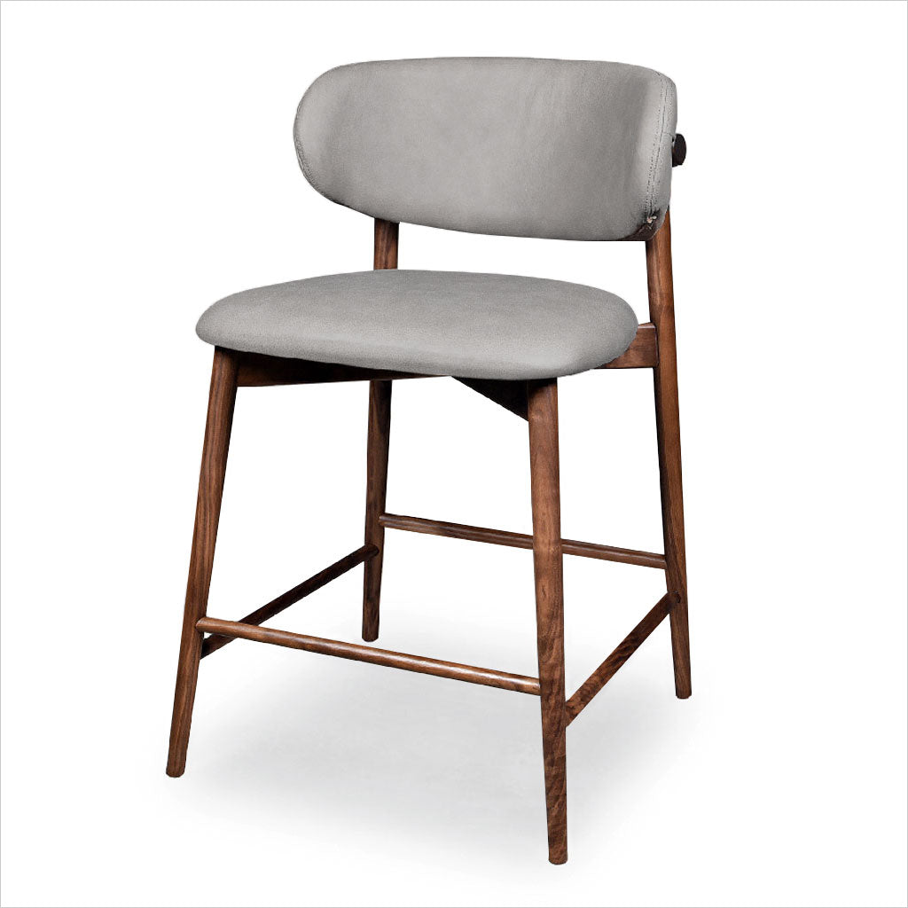 Maria Counter Stool - Light Stone - Walnut