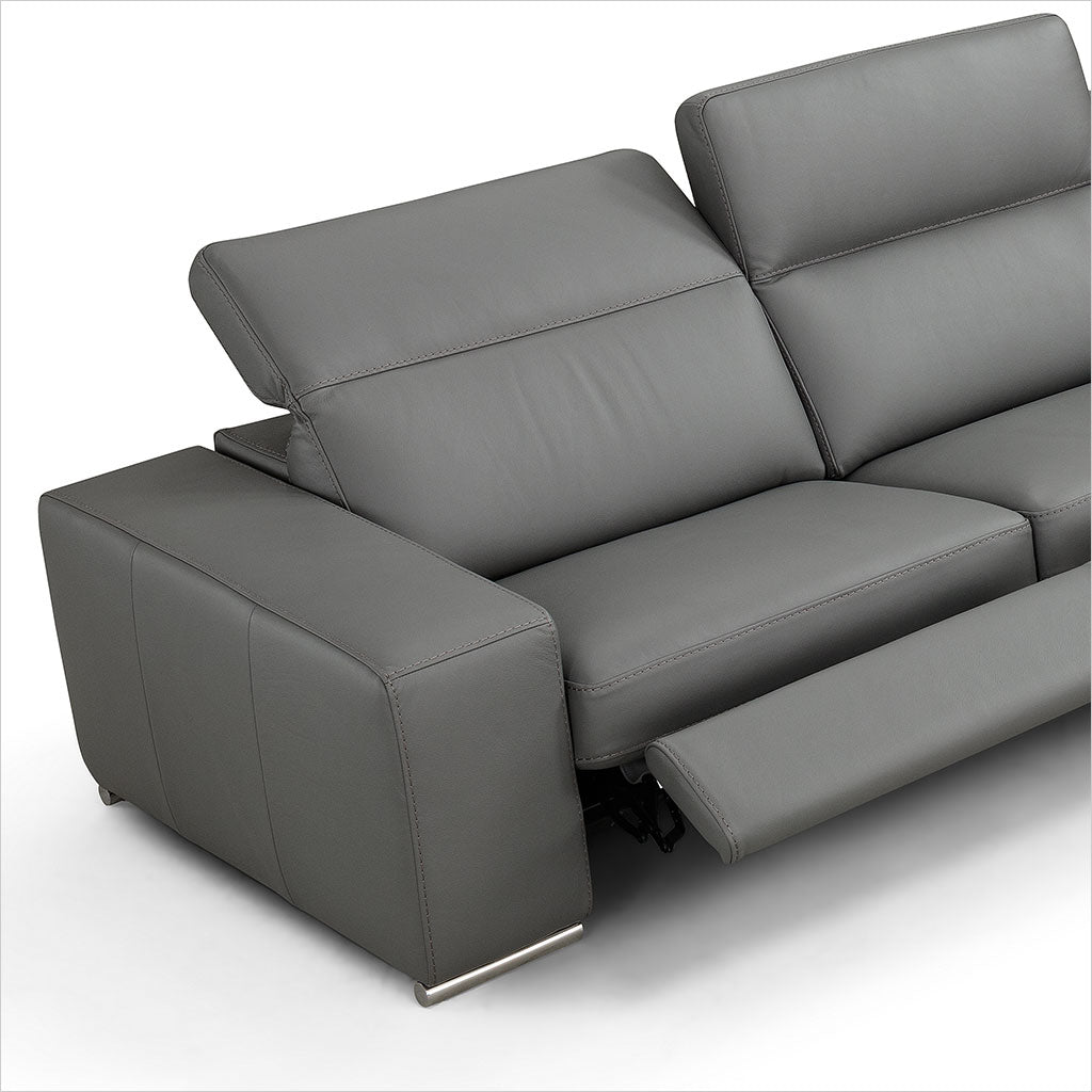 grey leather sofa
