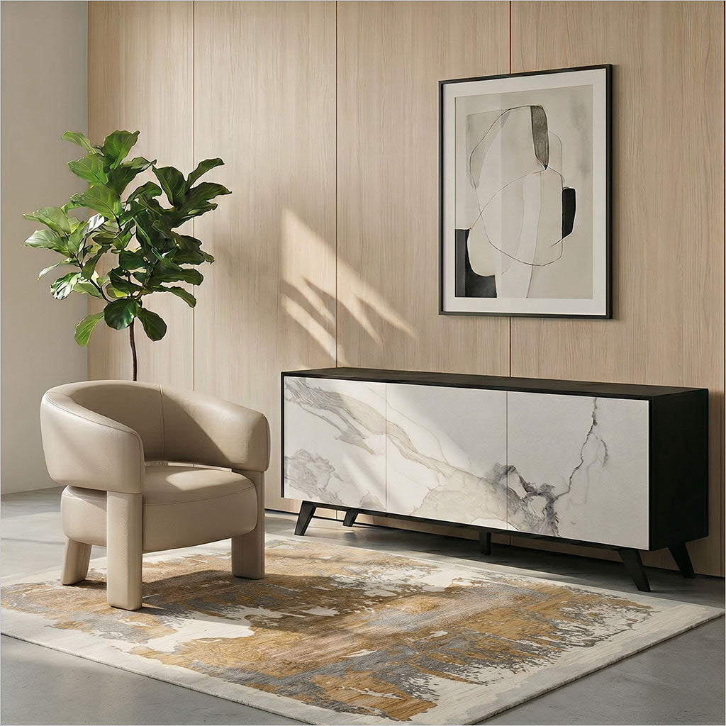 Haven area rug in beige and natural colors