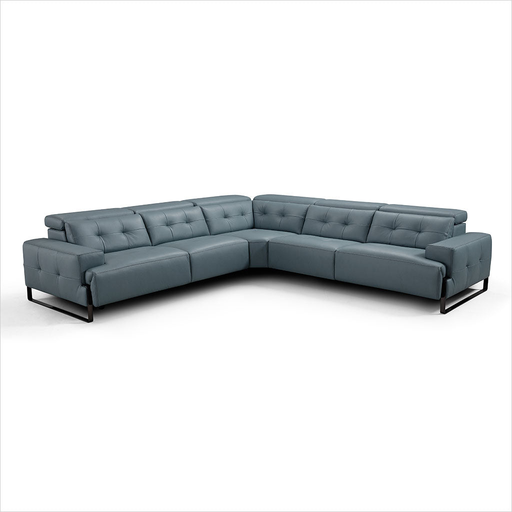 slate blue leather sectional