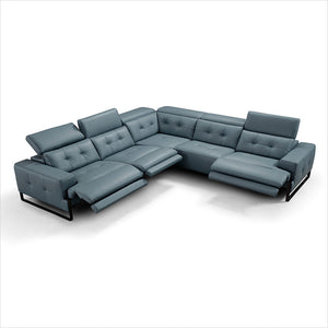 slate blue leather sectional