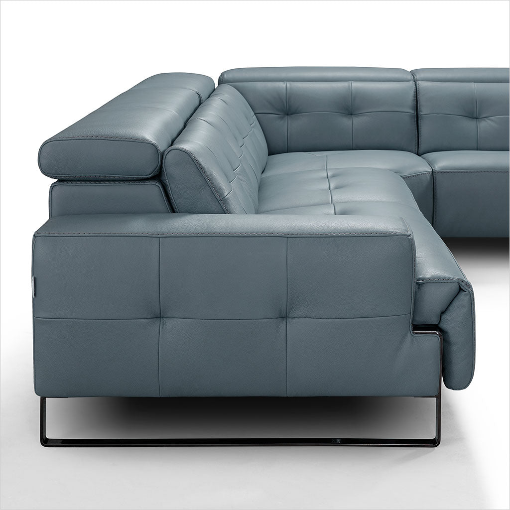 slate blue leather sectional