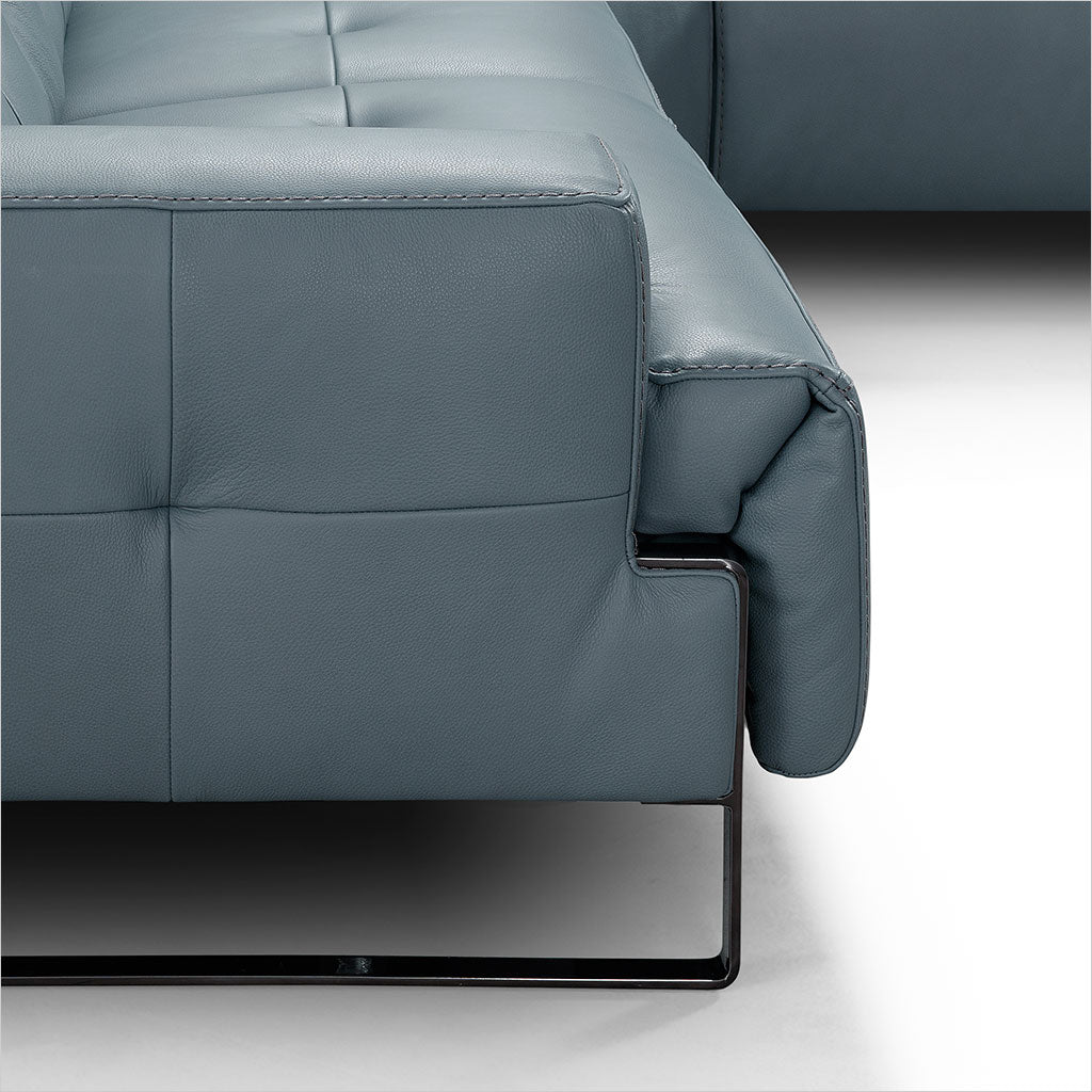 slate blue leather sectional