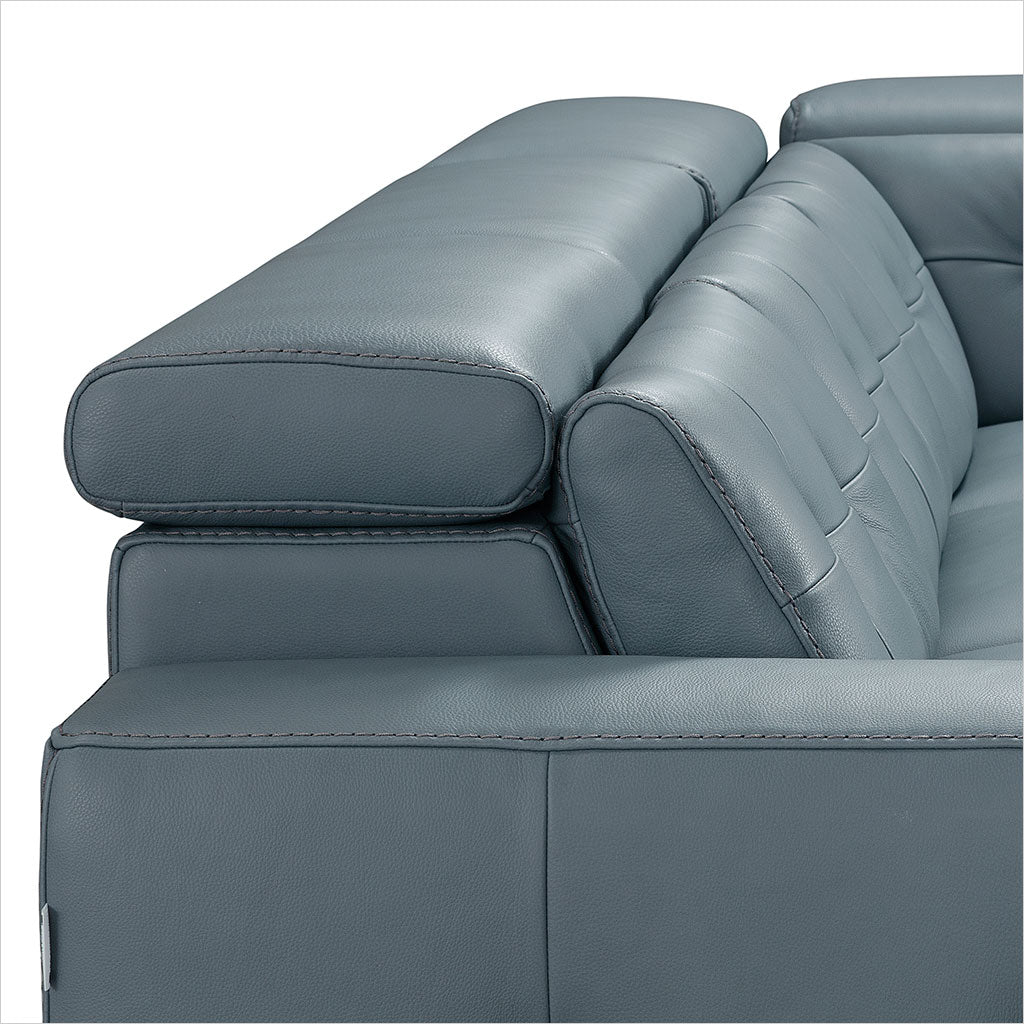 slate blue leather sectional