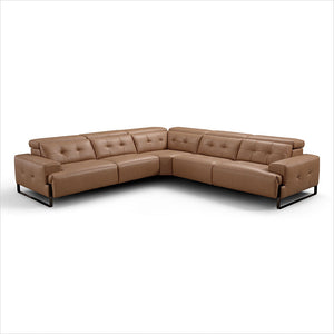 brown leather sectional