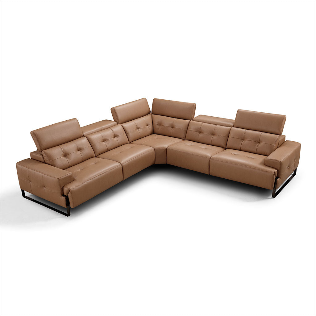 brown leather sectional