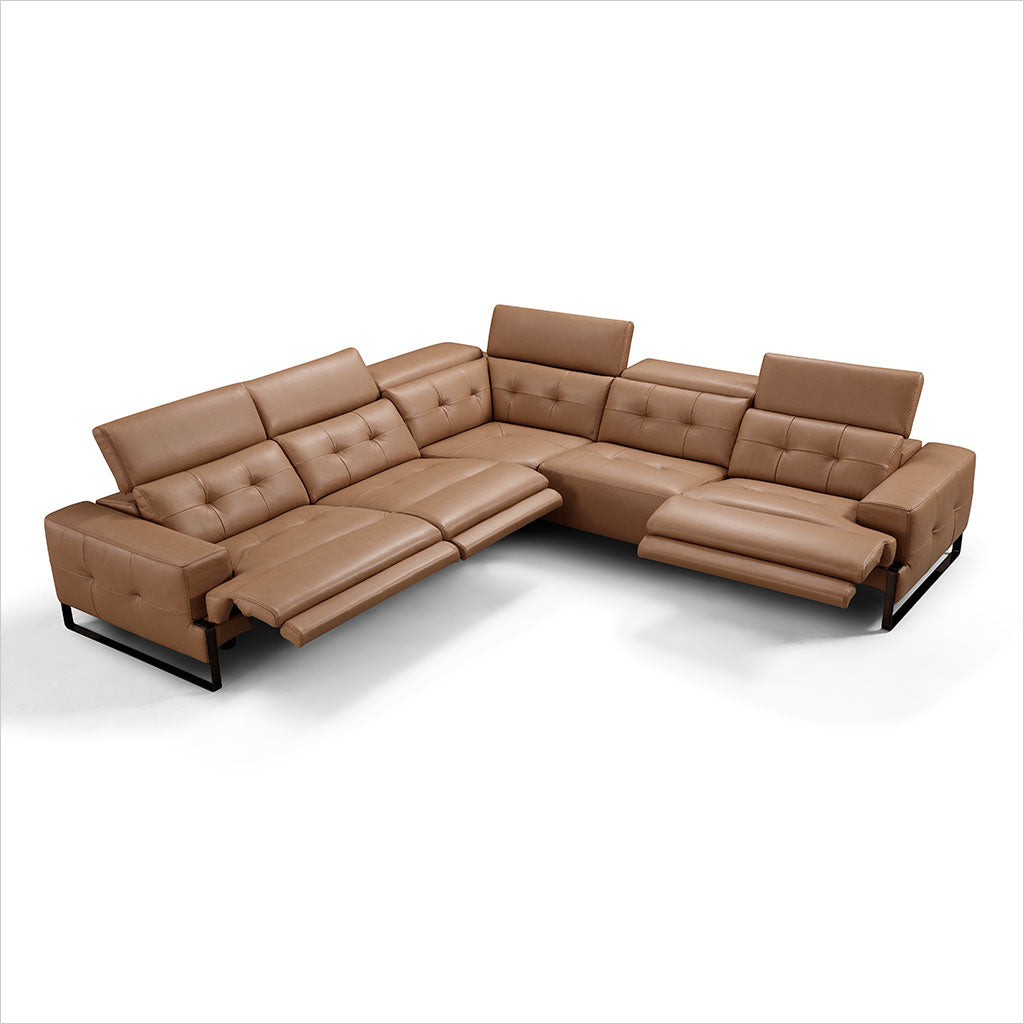 brown leather sectional