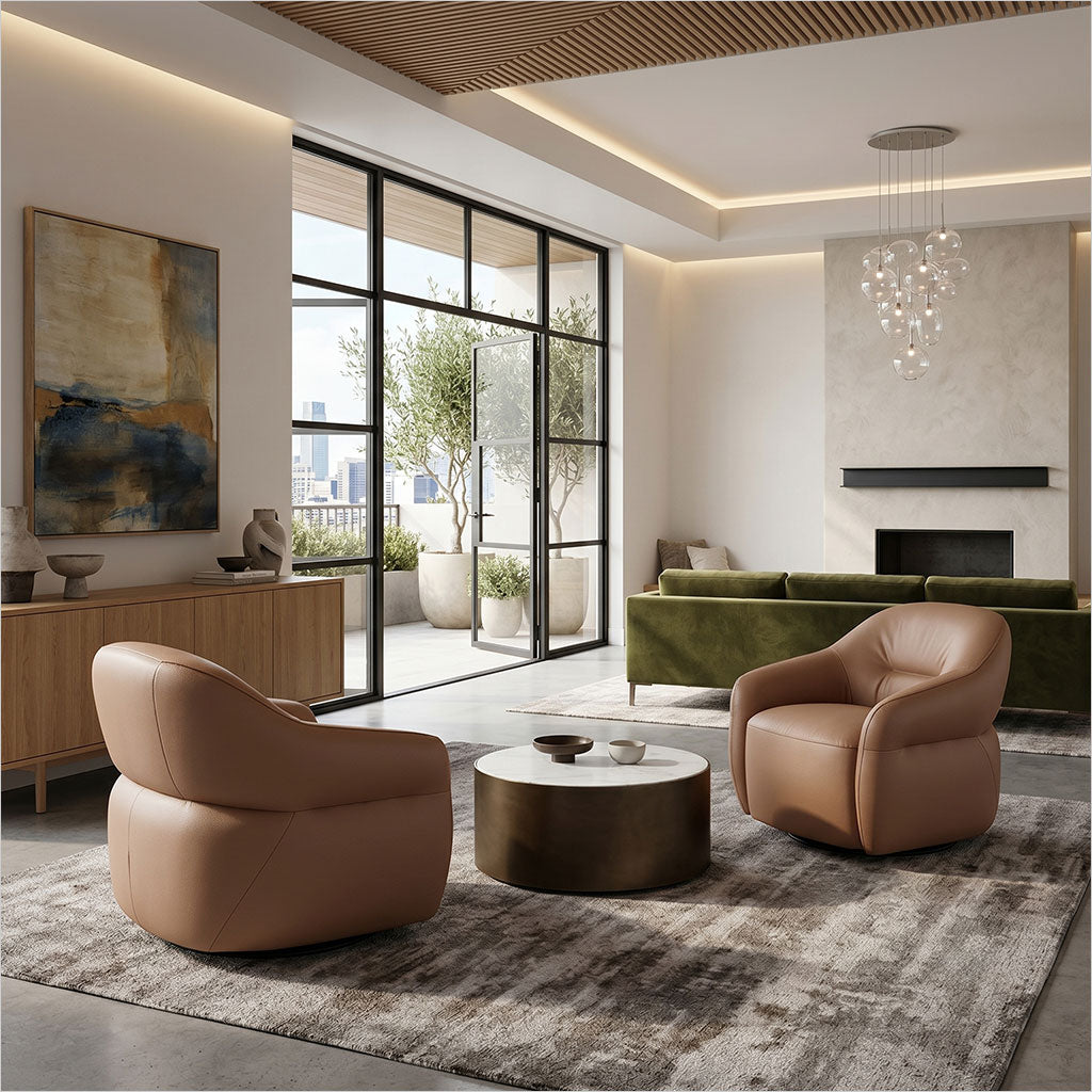 Melia Swivel Chair - Caramel