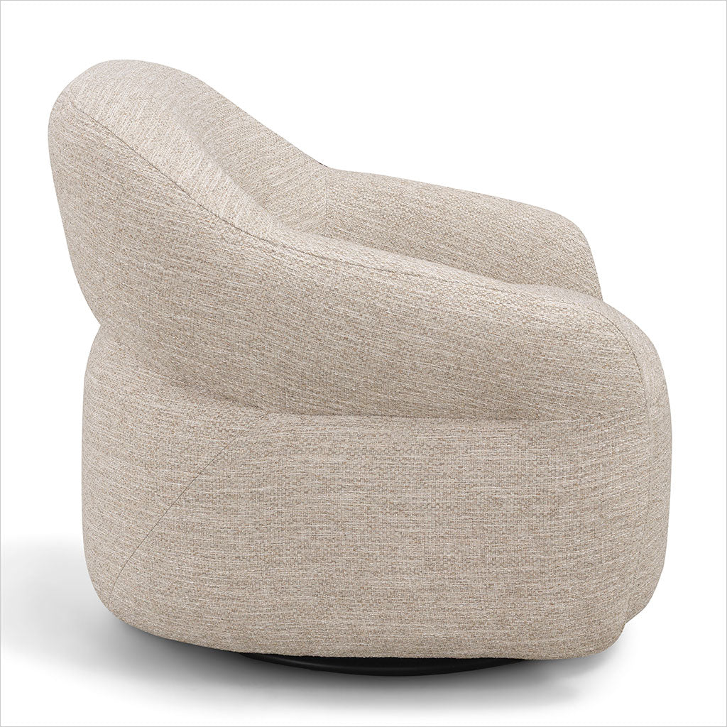 Melia Swivel Chair - Cream Fabric