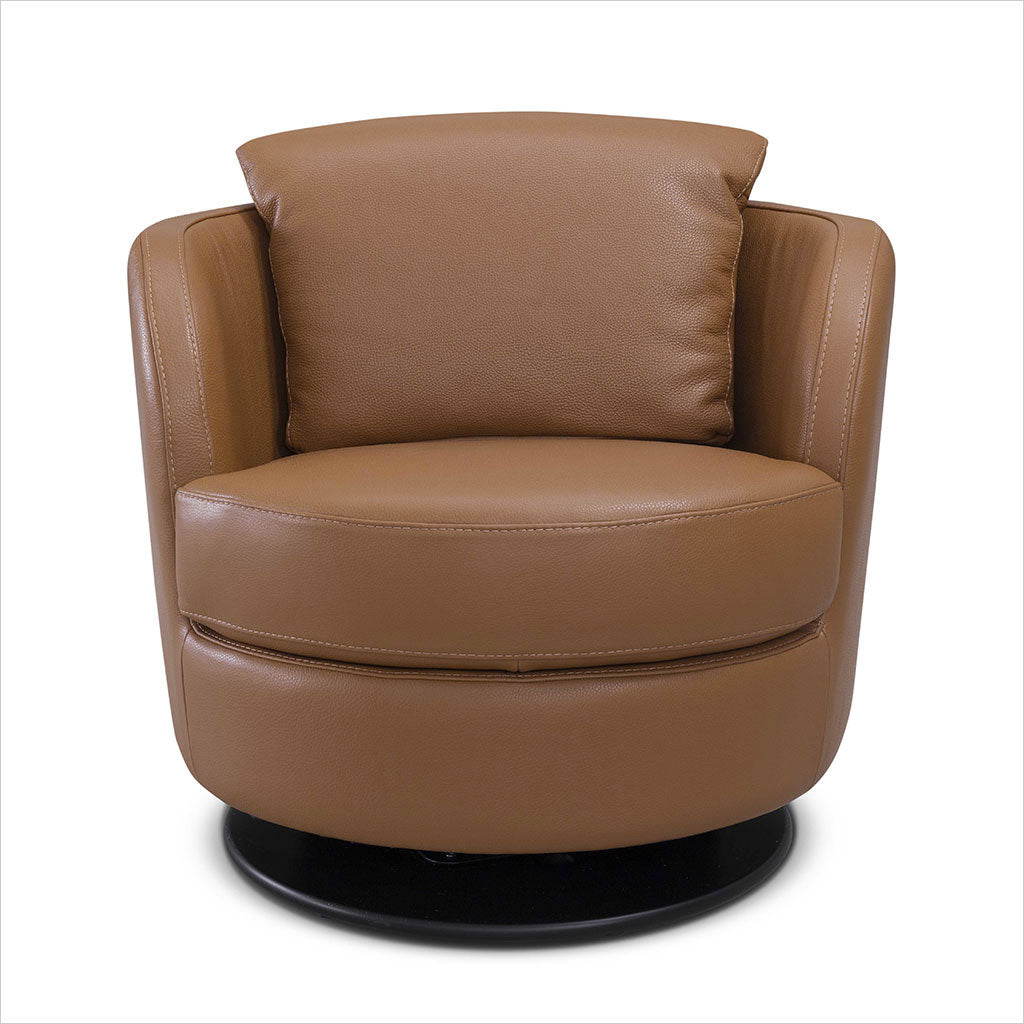 Tamburo Swivel Chair - Saddle