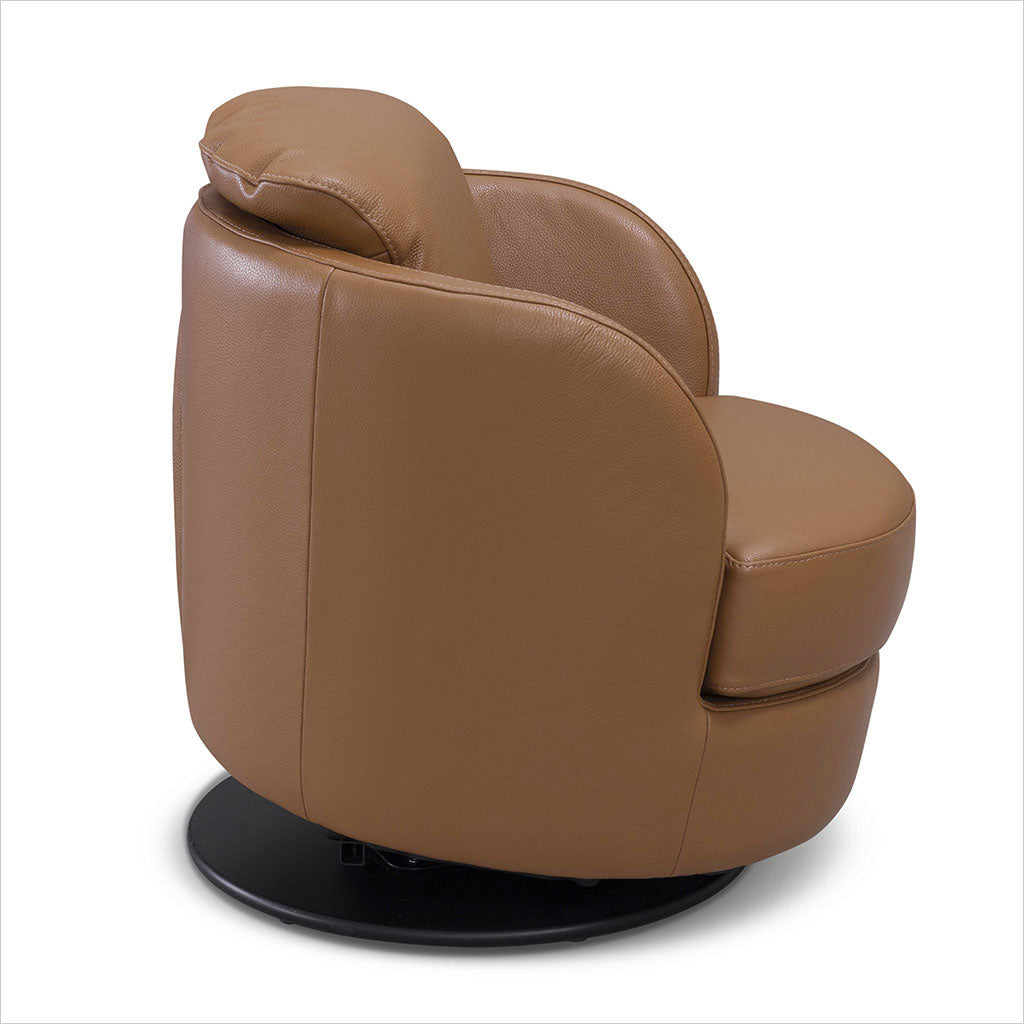 Tamburo Swivel Chair - Saddle