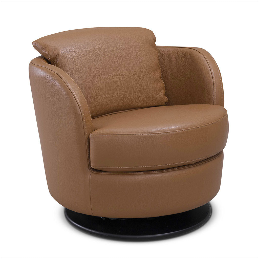 Tamburo Swivel Chair - Saddle
