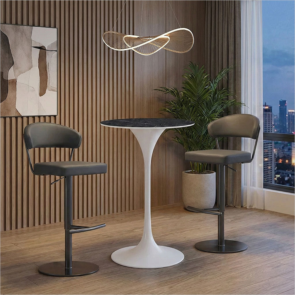 adjustable barstool with pedestal base