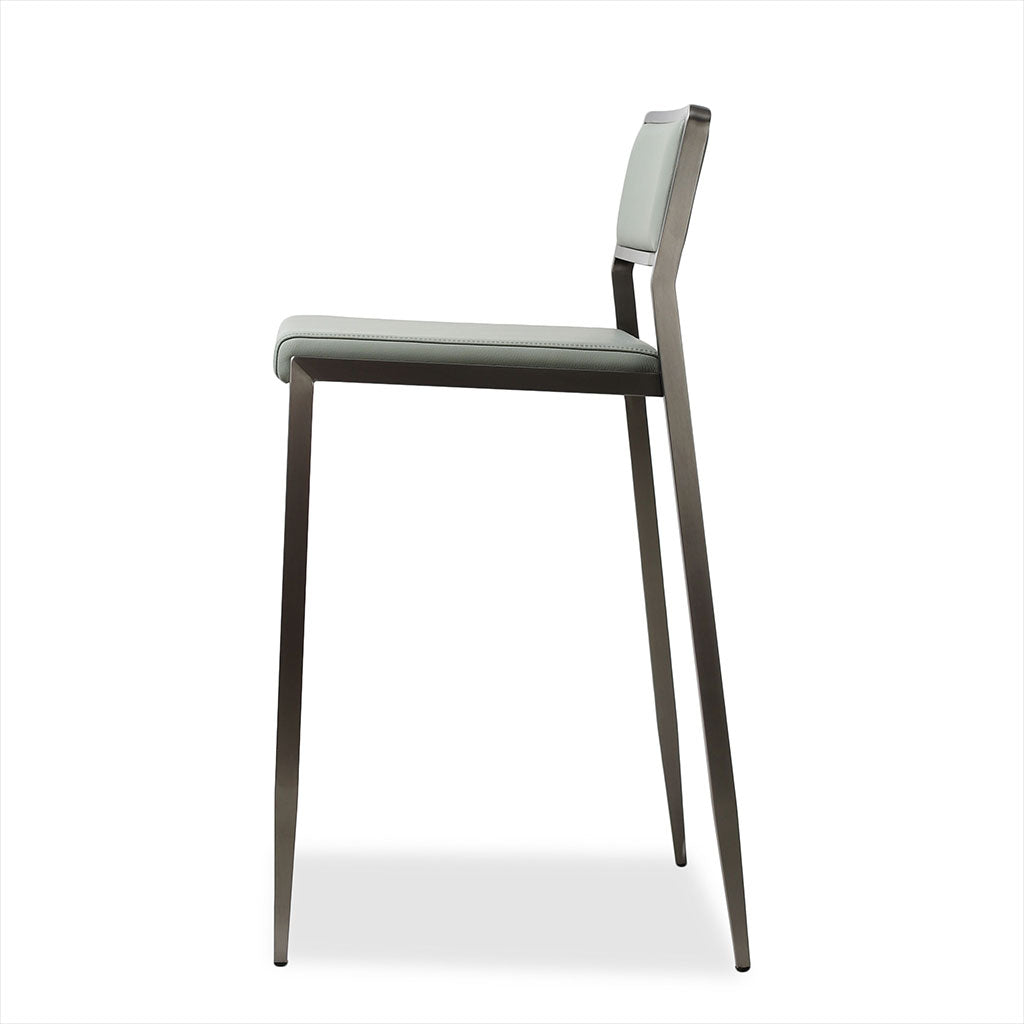 Florence Counter Stool - Grey-Blue w/ Gun Metal