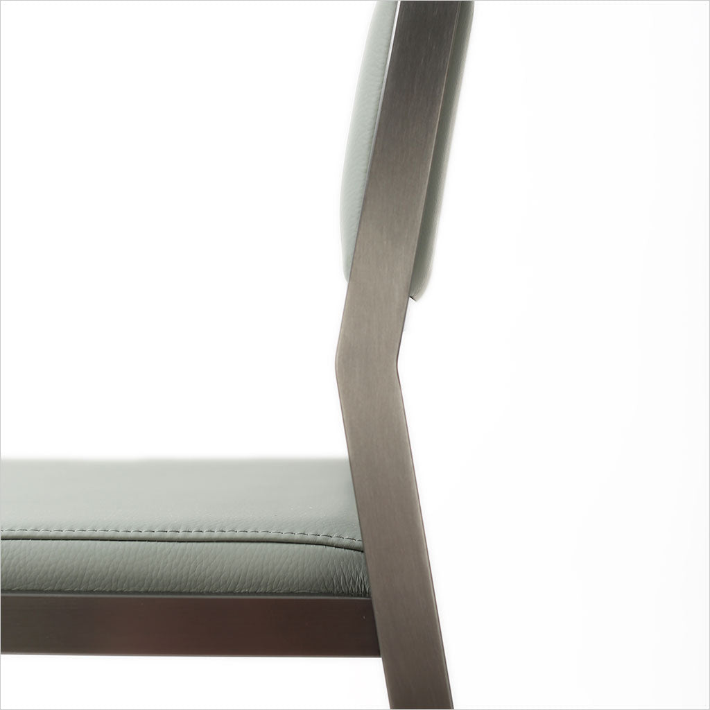 Florence Counter Stool - Grey-Blue w/ Gun Metal