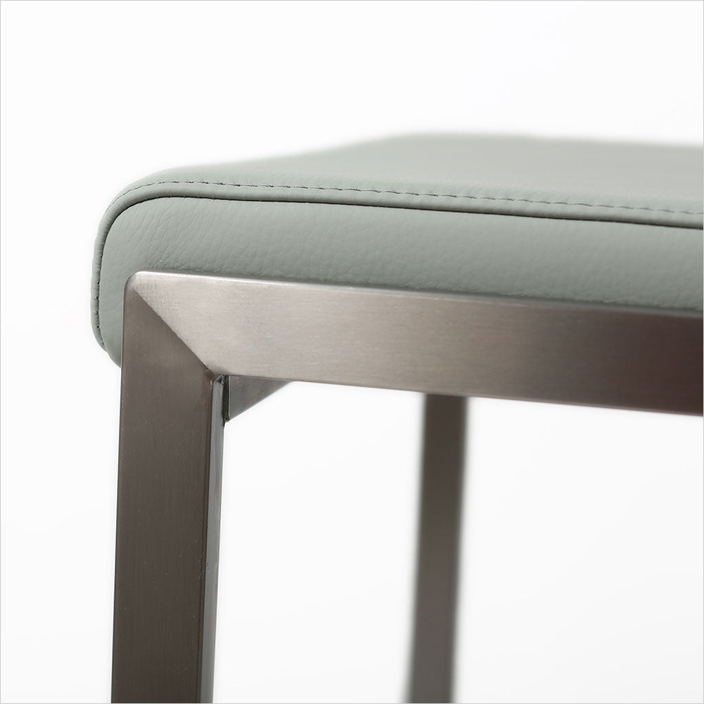 Florence Counter Stool - Grey-Blue w/ Gun Metal