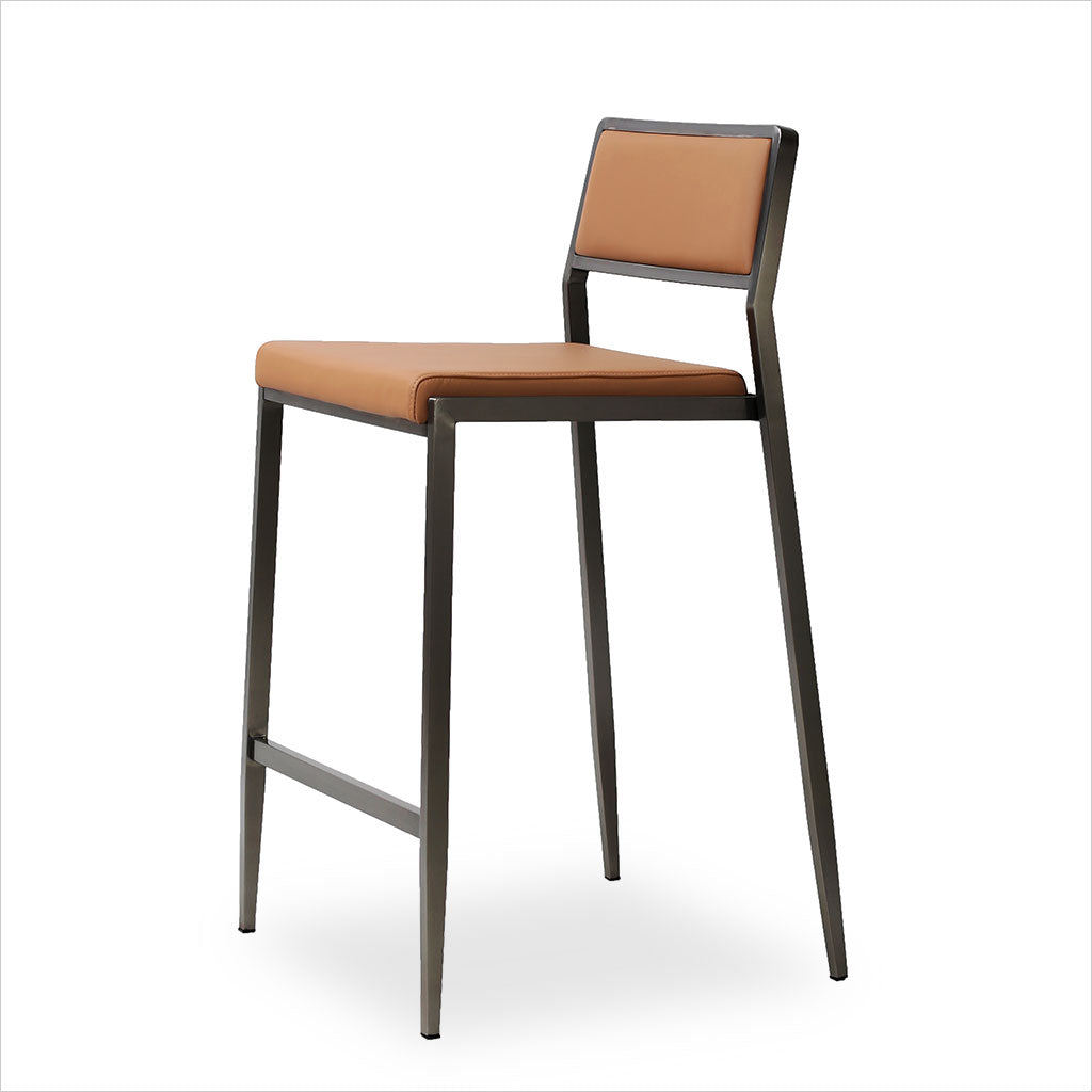 Florence Counter Stool - Sandy Brown w/ Gun Metal