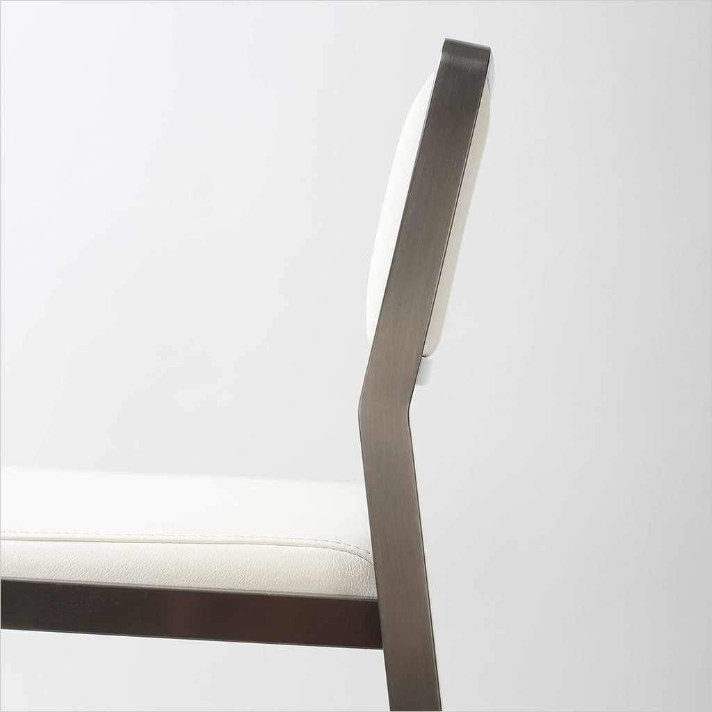 Florence Counter Stool - White w/ Gun Metal