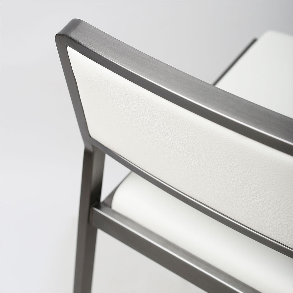 Florence Counter Stool - White w/ Gun Metal