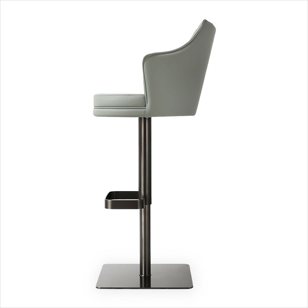 Manta Barstool - Grey-Blue w/ Gun Metal