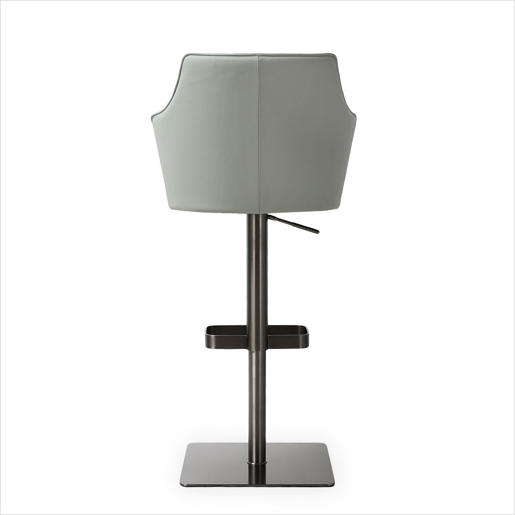 Manta Barstool - Grey-Blue w/ Gun Metal