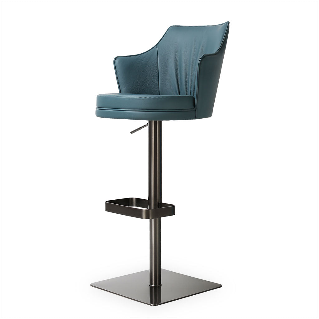 Manta Barstool - Dark Teal w/ Gun Metal