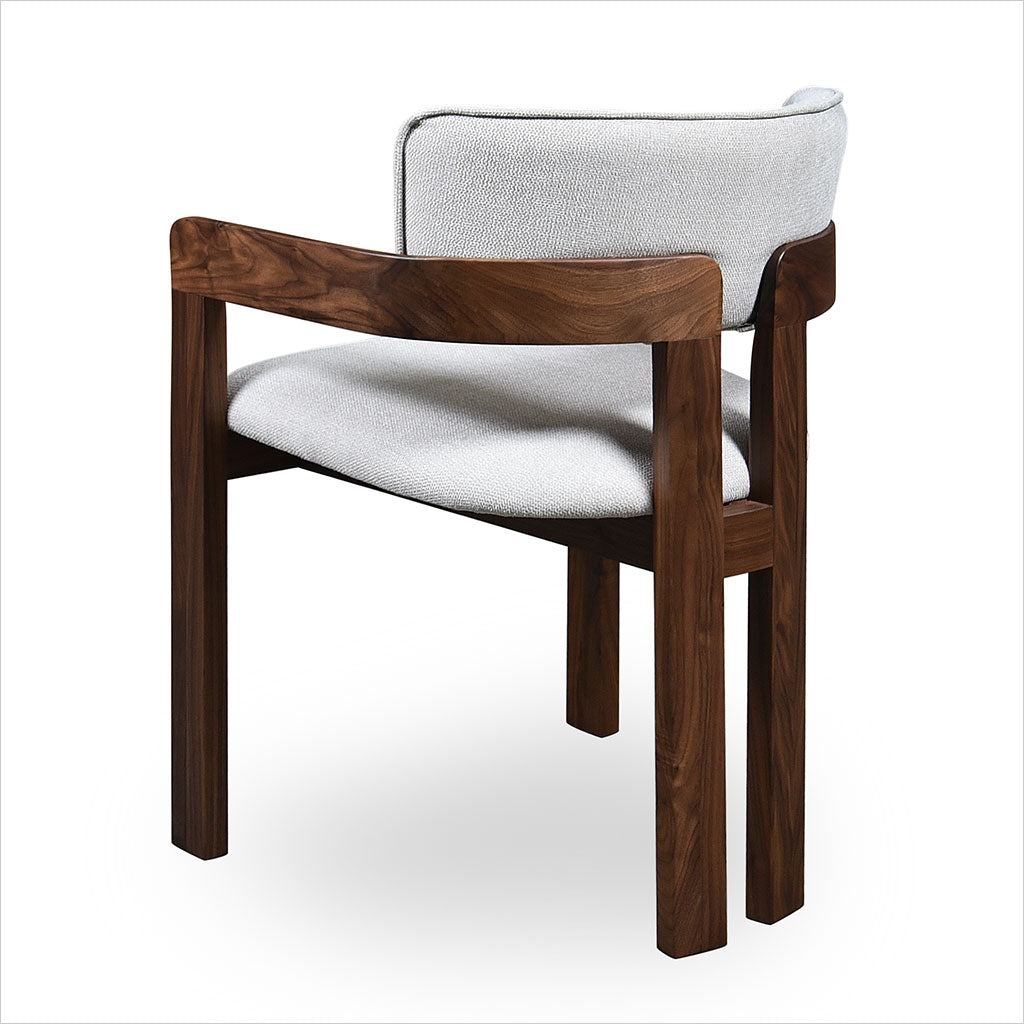 Marco Armchair - Beige Fabric - Walnut