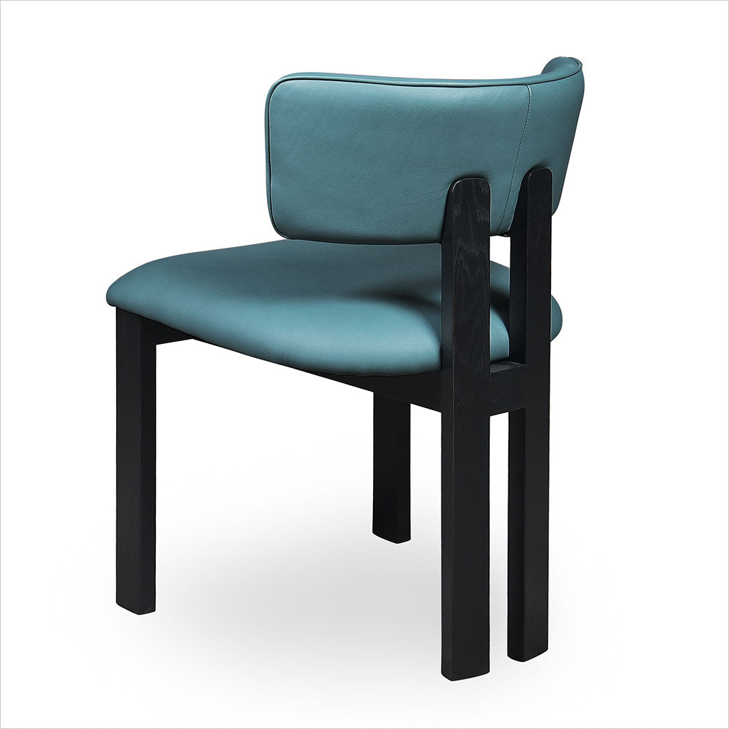 Marco Dining Chair - Pacific Blue - Black Oak