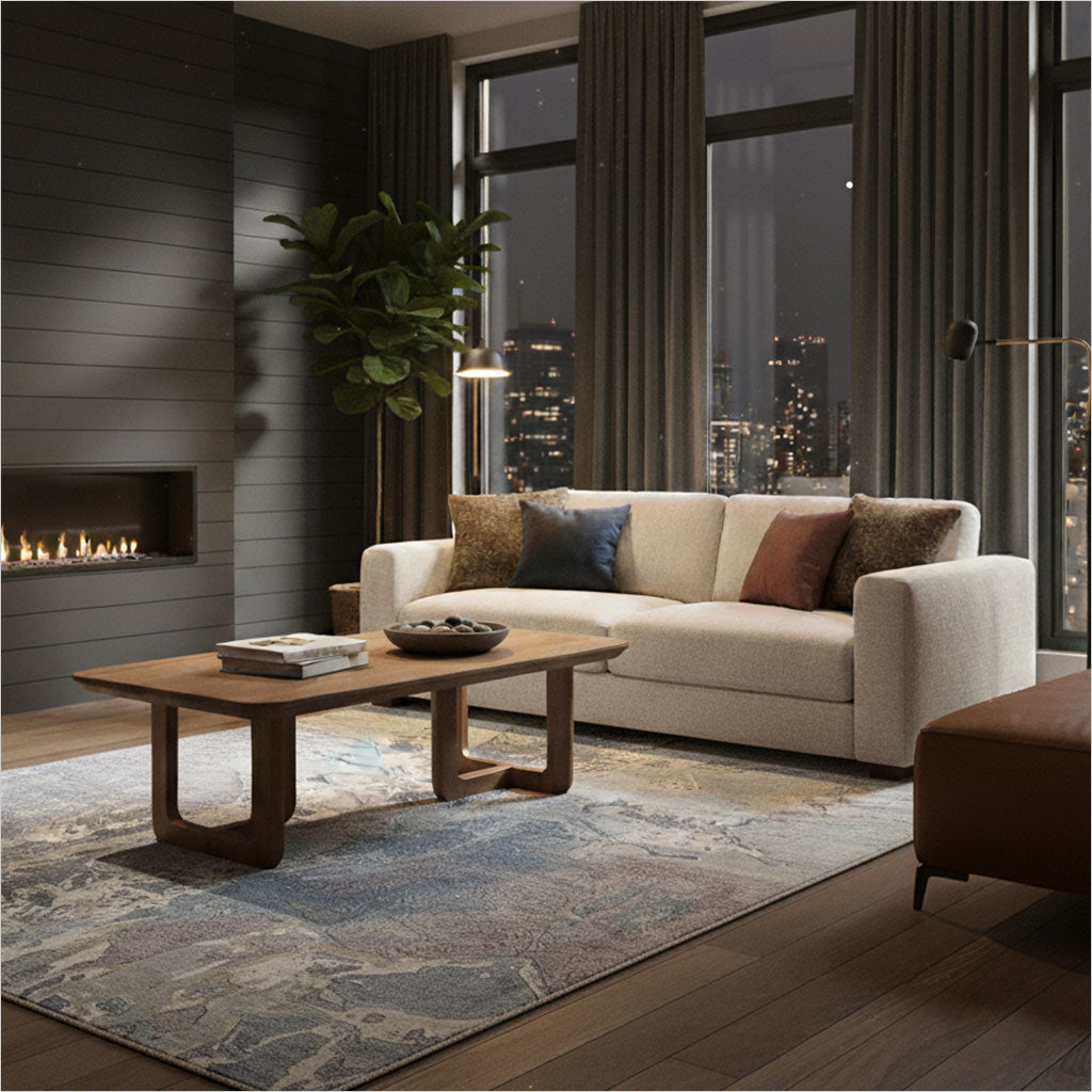 Zarah Area Rug - Blue Charcoal