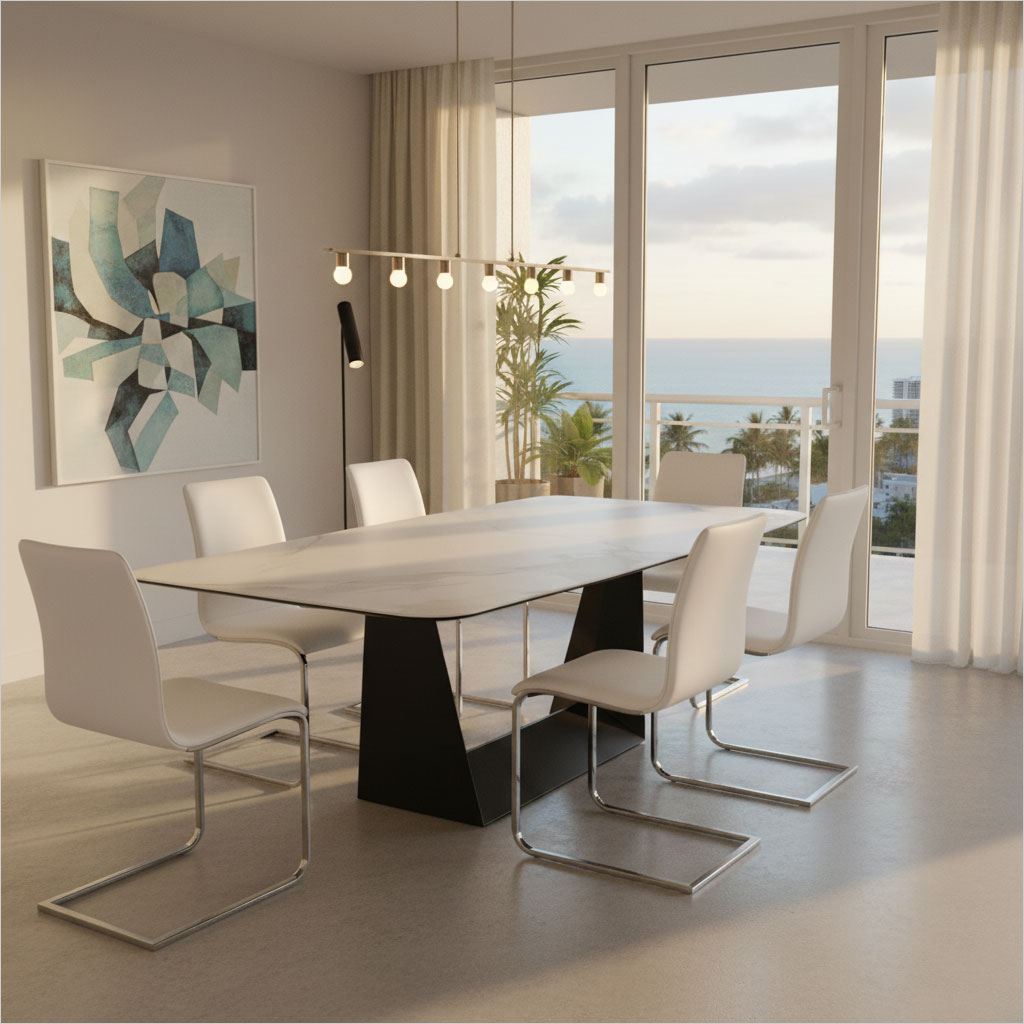 Vincita II Dining Table - Estatuario