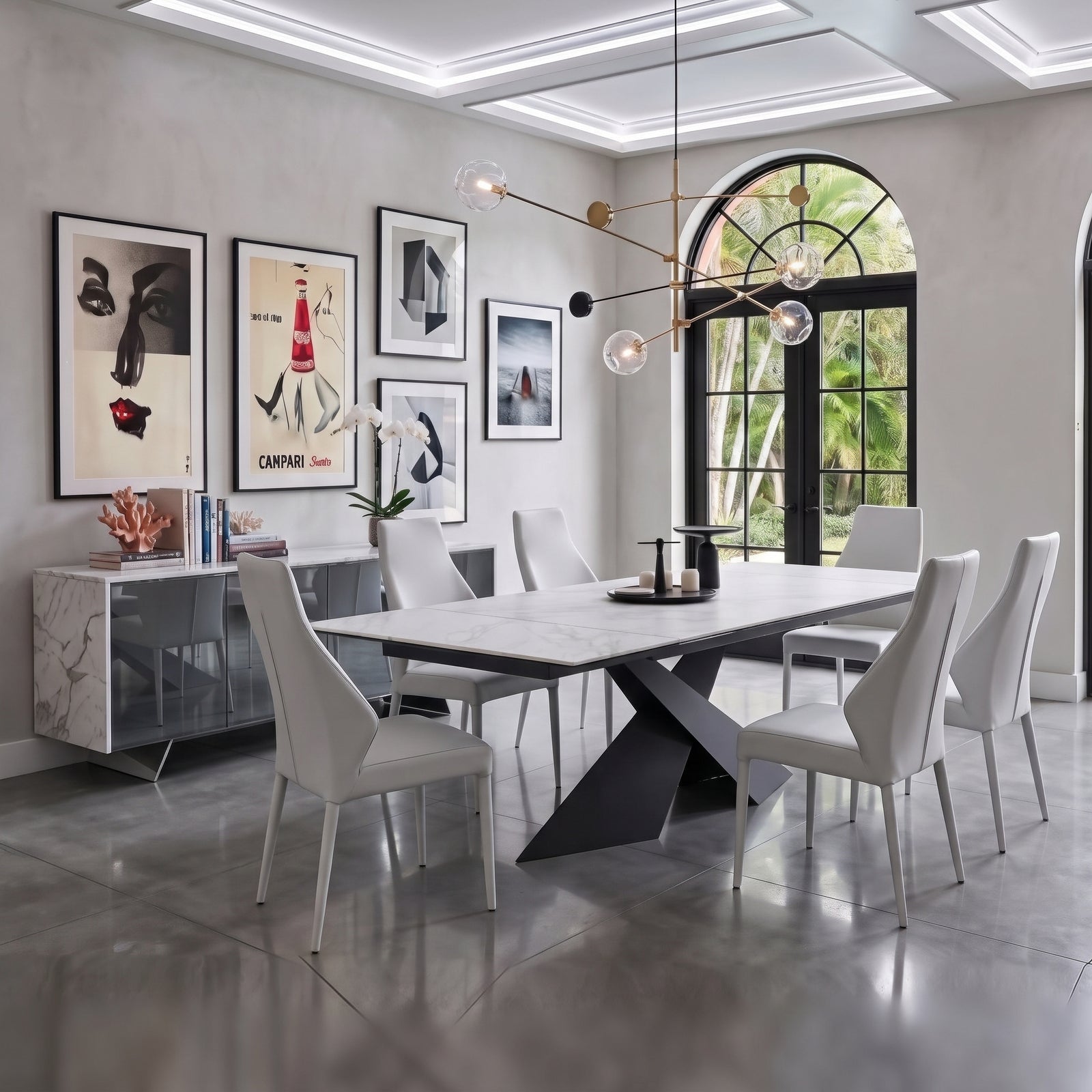 Bruno Dining Chair - White Leather