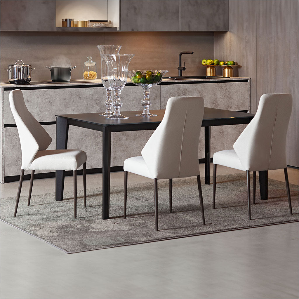 Bruno Dining Chair - White Fabric