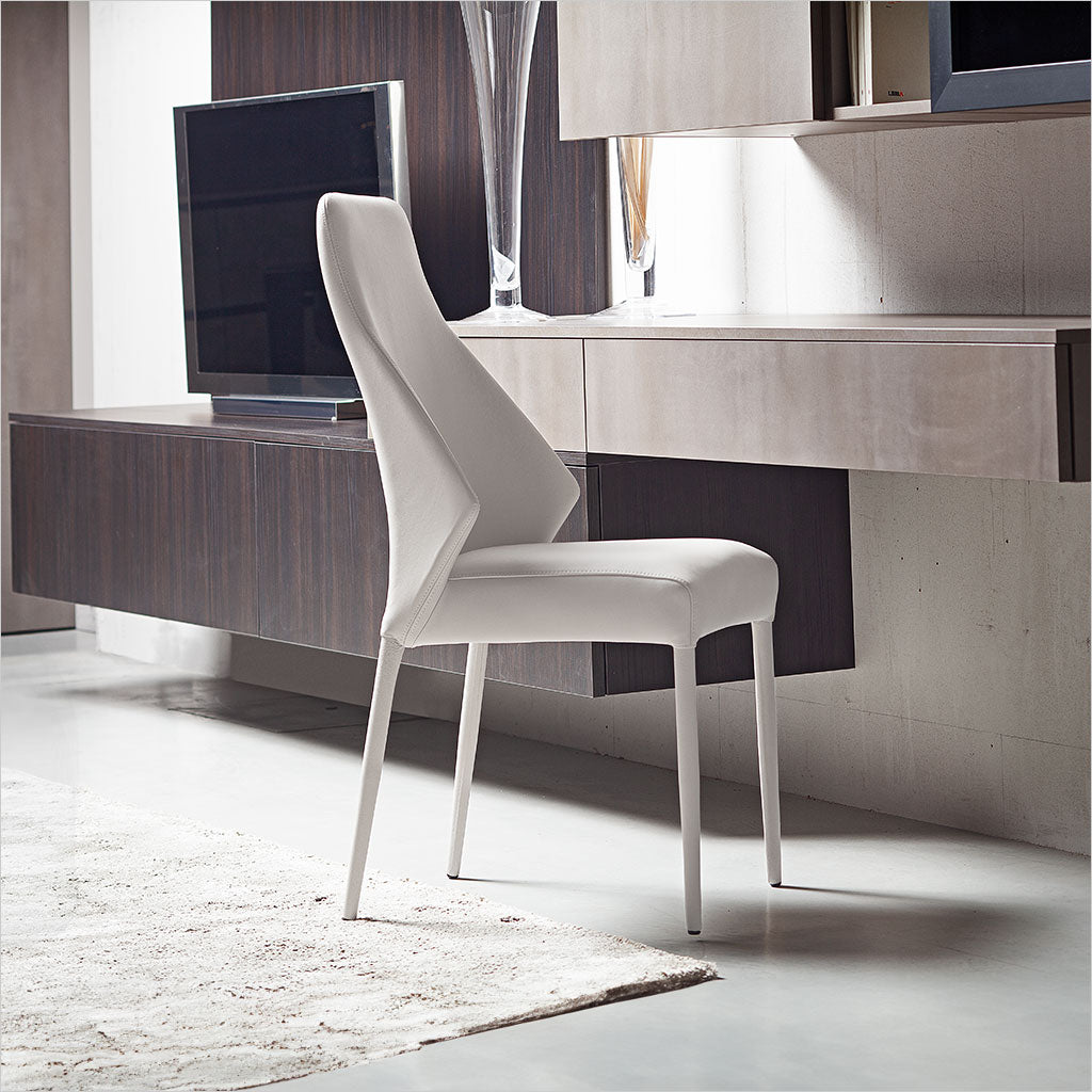 Bruno Dining Chair - White Leather