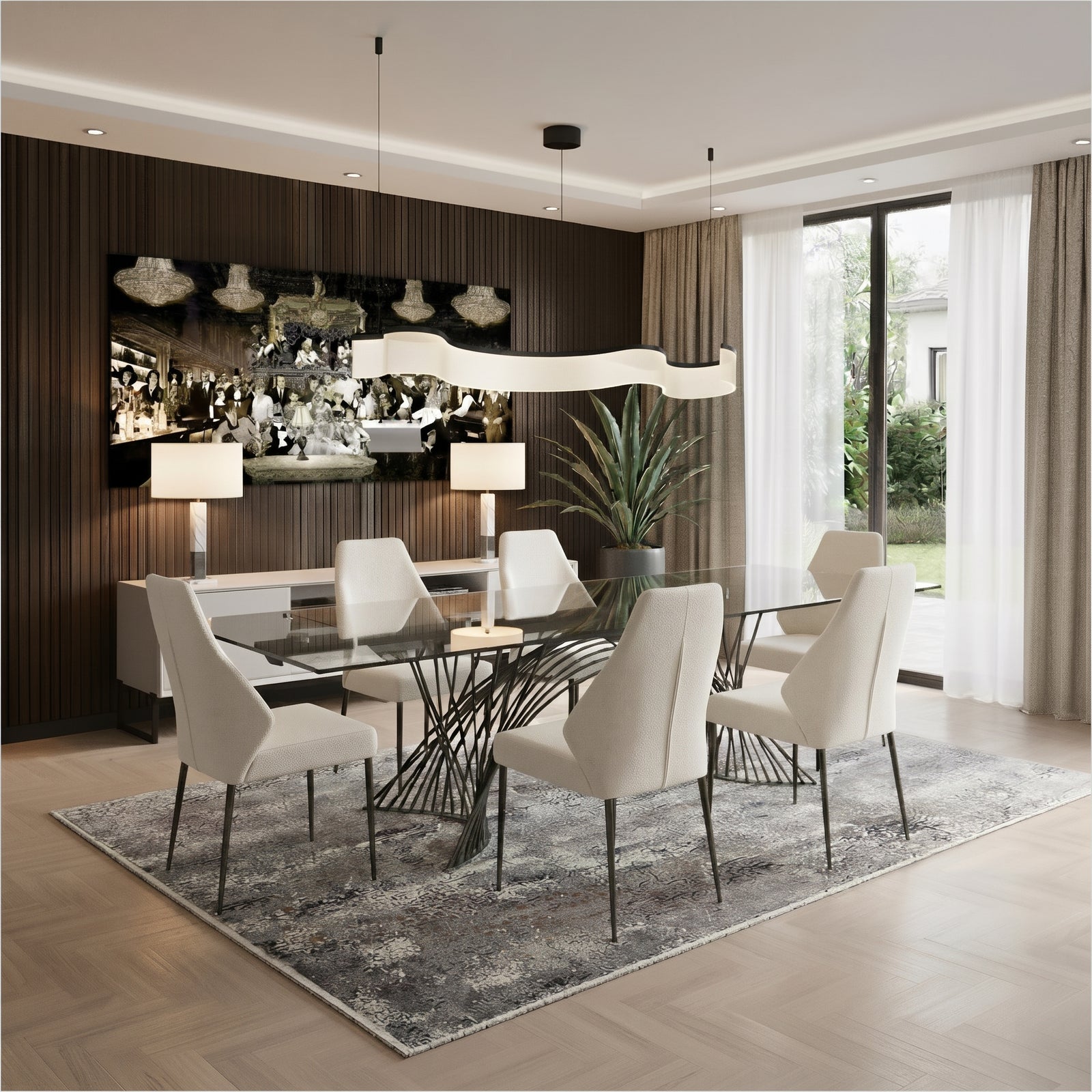 Bruno Dining Chair - White Fabric