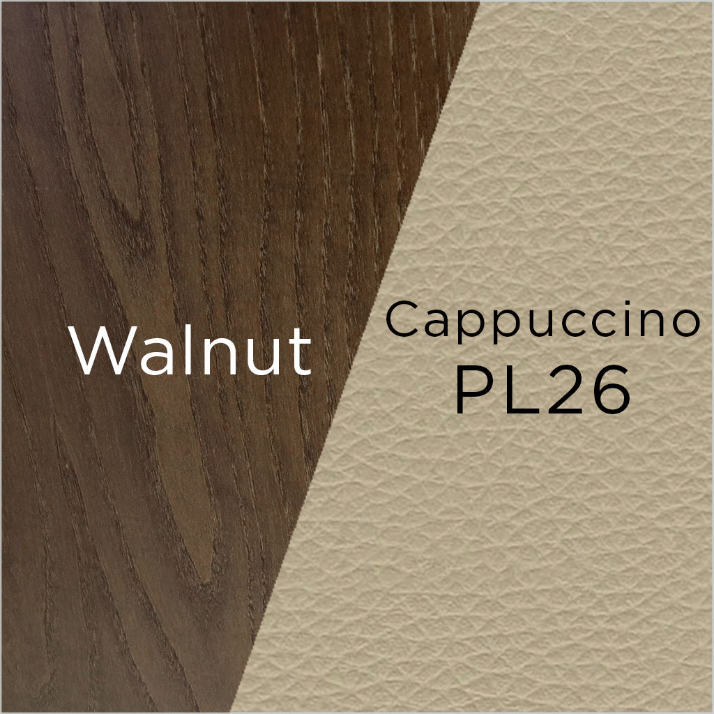 walnut and cappuccino PL26 leather swatch